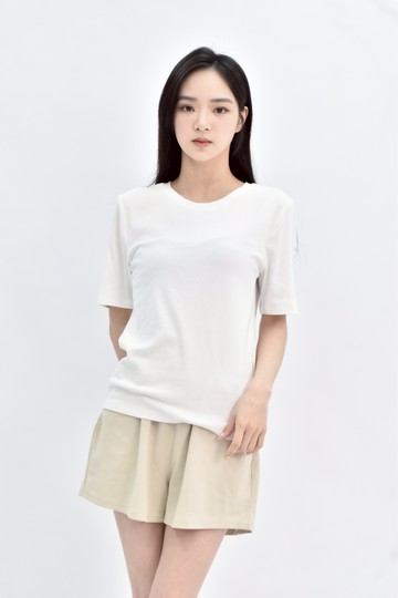 (S) 【董仔私服】gap棉質素面白色短袖上衣