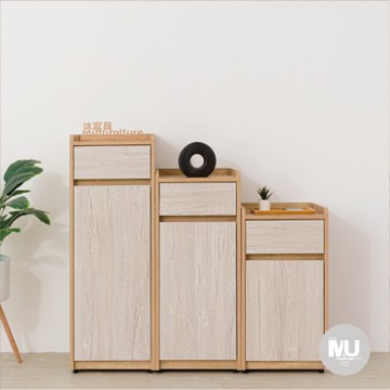 沐家具 mufurniture 台灣製造 Cottage 橡木紋 雙色中高低鞋櫃組
