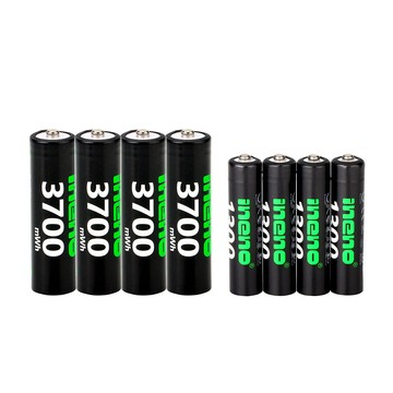 iNeno 3號/AA 4號/AAA 恆壓可充式 1.5V鋰電池 全新特大能量 3700mWh 1300mWh 各4入