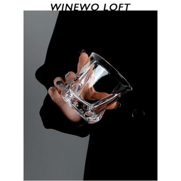 {二向箔杯 歌者文明}中古日式水晶玻璃杯酒杯威士忌杯洋酒杯子ins