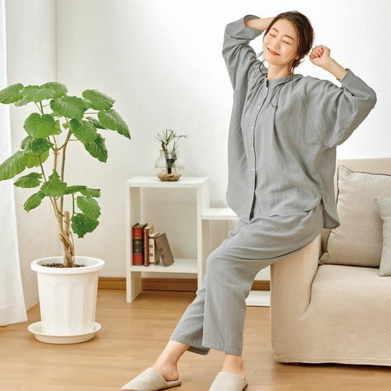 倍 倍 ストア対象 ダブルガーゼ うるふわパジャマ レディース 綿100 ゆったり 女性 長袖 やさしい肌ざわり メイダイ 通販 Lineポイント最大0 5 Get Lineショッピング