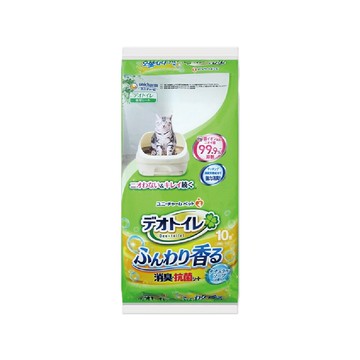 日本unicharm嬌聯-ag銀離子1週間長效瞬吸乾爽寵物消臭大師貓尿墊-自然皂香(黃)10片/袋