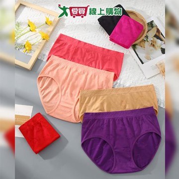 無縫緹花包臀 高彈中腰內褲6件組 均碼F (顏色隨機出貨)【愛買】