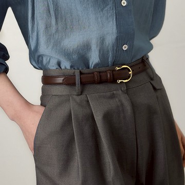 🆕新品上架💖【梨花瑪雅】🎠法式貴族馬蹄金釦真皮高級感細皮帶(3色)生日禮物，情人禮物，閨蜜禮物