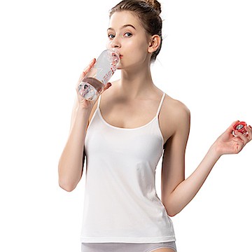 思薇爾 E-SOFT系列M-XL素面細肩帶長背心(奶油色)