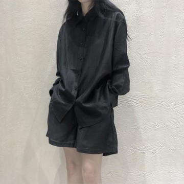 陸與山嶼 春季新款自制防曬天絲休閑時尚潮流運動套裝女夏季薄款