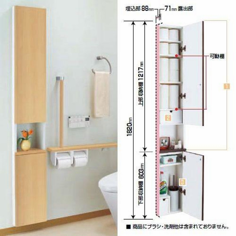 送料無料】リクシル トイレ収納 埋込収納棚 TSF-204U+TSF-203U 上部 