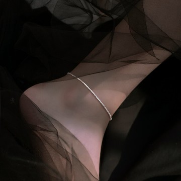925S925銀滿天星腳鏈女性感小眾ins設計感韓版腳裸鏈學生閨蜜清新