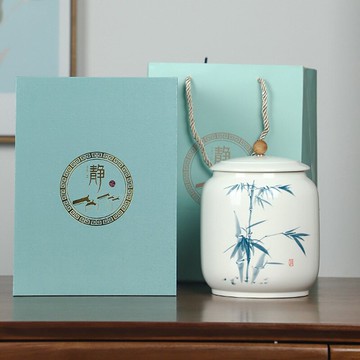 陶瓷茶葉罐大號密封罐紅茶防潮罐白瓷青花手繪葫蘆瓷罐子中式禮品