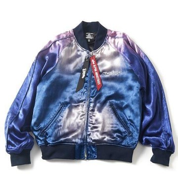 FREAK'S STORE 特別 Tempalay 仿舊工藝人造絲緞面棒球夾克