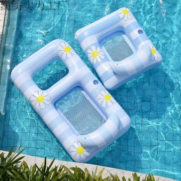 游泳浮床浮圈水上充氣浮排成人女士戲水玩具浮椅大人加厚網床躺椅