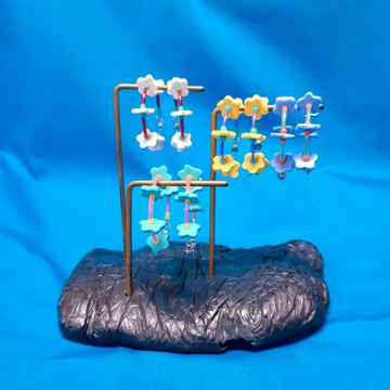 串串花系列 -軟陶 花朵  多巴胺色系 花圈圈 耳環 耳針 耳夾