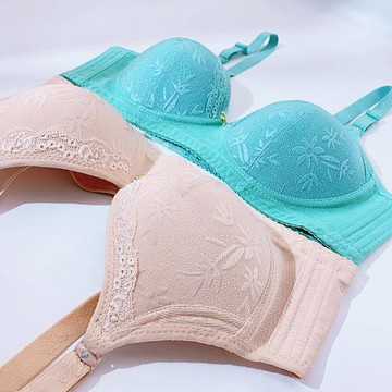 9909婷瑪無鋼圈B罩杯胸罩三排扣薄款中老年媽媽內衣提花蕾絲文胸