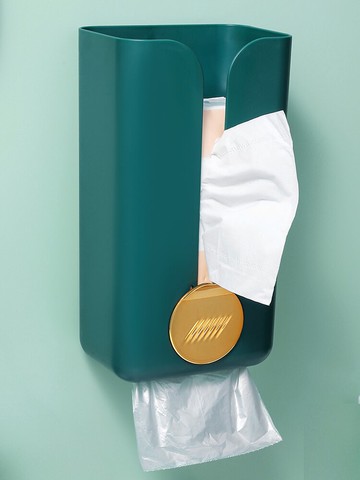 衛生間紙巾盒浴室抽紙盒免打孔廁所卷紙盒掛壁式多功能帶垃圾袋子