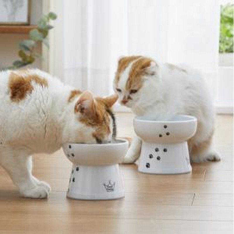 猫壱 ハッピーダイニング 脚付 フードボウルL 猫柄・ボウル 猫用食器