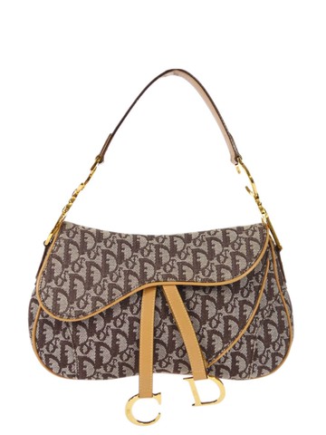 Christian Dior Pre-Owned - 2001 Trotter Saddle shoulder bag - women - Leather/Canvas - One Size - Brown