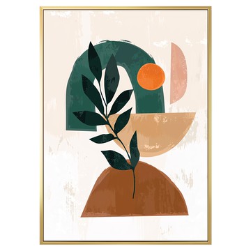 菠蘿選畫所 掛畫 幾何花園 APGS4688G 59.4 x 42cm 金色 - 北歐風裝飾畫