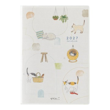 MIDORI 2027 Pocket Diary 手帳(月單週) B6 小貓