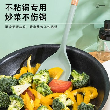 鍋鏟矽膠鏟不粘鍋專用炒菜鏟子木勺子家用廚具耐高溫防燙湯勺套裝