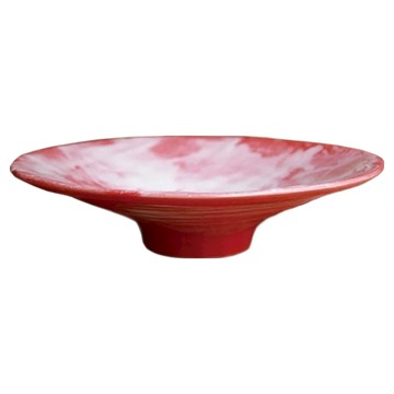 美濃燒 19皿 日本製  19 x 4.5cm  赤雪釉  1個