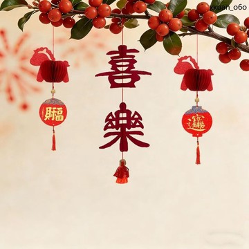 馬年吉祥🔥装饰 意红绳挂饰春 2026新年 樂挂件红色创 入户门装饰喜 节喜庆氛围感