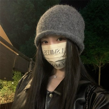 經典百搭款純色毛線帽子女秋冬保暖大頭圍護耳冷帽顯臉小針織帽男