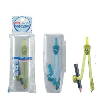 【COX 三燕】鉛筆型 安全 圓規  顏色隨機 /支 D-810