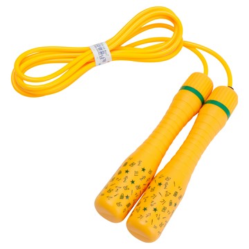 KSY 加長版兒童跳繩 凹凸握把設計 繩長可調節  240cm  黃色  1條