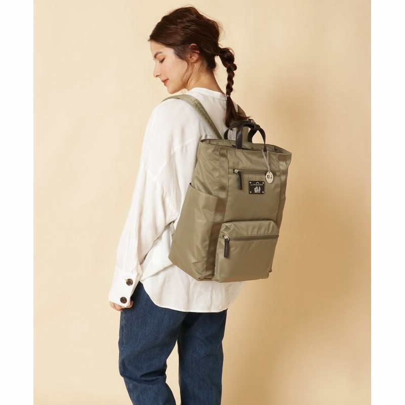 ラ バガジェリー 10ポケットスクエアリュック レディース カーキ F La Bagagerie 通販 Lineポイント最大1 0 Get Lineショッピング