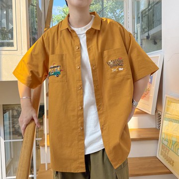 Basic基本款棉短袖襯衫 Tuk Tuk l Mustard 黃色的 S/M/L