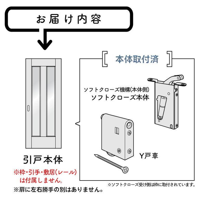 パナソニック ベリティス Y戸車引戸本体 WC型 [枠無し・引手無し・敷居