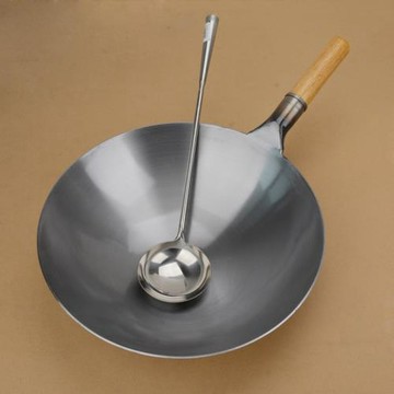 鍋廚師大煤氣灶加厚家用鐵鍋炒鍋無涂層炒菜鍋飯店老式馬勺