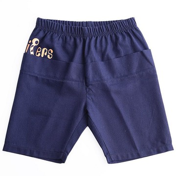 棉麻藏青五分褲