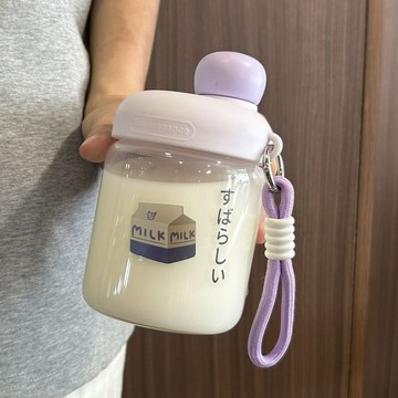 ✨精選好物✨便攜高硼硅耐熱口袋杯 女生用吸管杯 吸管 玻璃杯  辦公室水杯 高顏值牛奶玻璃杯 下午茶點心杯