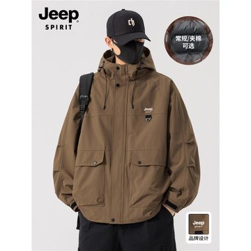 吉普男士加厚夾棉冬季保暖夾克棉衣男裝戶外棉服男款工裝外套冬裝