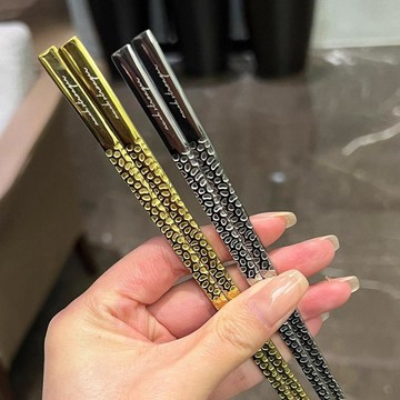 【兔子】日式精作錘紋筷太漂亮了 網紅日韓304不鏽鋼式實心捶打筷子免運