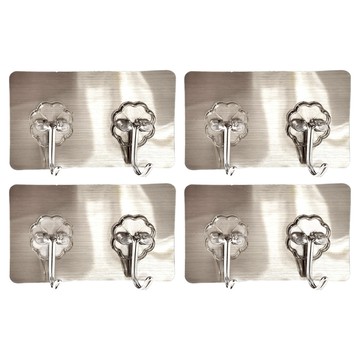 金屬雙掛勾 PVC+金屬材質 尺寸5.5x3.6cm  銀色  1組