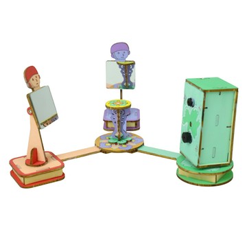 「探夢科學小實驗」STEAM科教 DIY手工製作 科技潮玩科技小製作防盜激光報警器教具兒童木質玩具