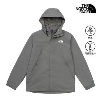 【The North Face 官方旗艦】線上獨家款｜北面男款灰色DRYVENT防水抓絨內裡三合一外套｜89B1RPI