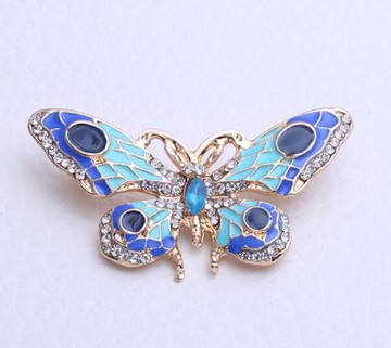 【ANGEL】美麗蝴蝶滴油鋯石2用胸針別針(2色可選)