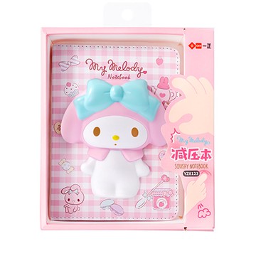 卡通3D立體減壓手帳筆記本-卡通人物美樂蒂+娃娃-粉色 (12.7x17.5cm)