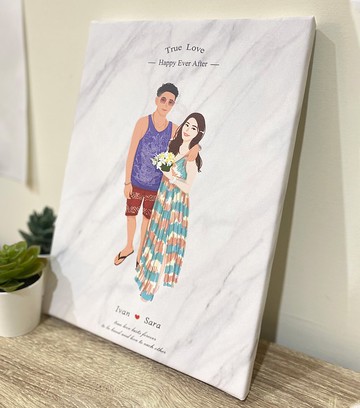 33*24cm無框畫-油畫框-包邊無框畫-似顏繪-掛畫-畢業禮物