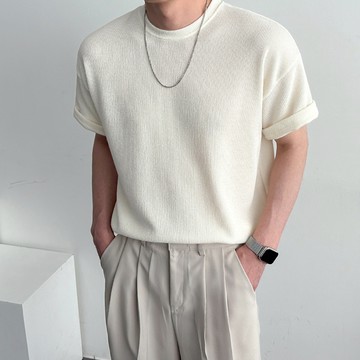 正韓彈力舒適坑條日常短袖上衣 8色 YUPPIE 預購商品 0529 多件優惠