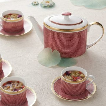 英國A&L 骨瓷咖啡午茶杯壺禮盒組(1壺4杯4盤)