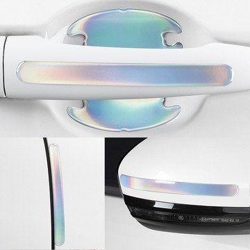 🚀桃園出貨🚀 車門防撞條炫彩透明拉手門邊防刮擦把手貼夜光門碗後視鏡保護貼紙