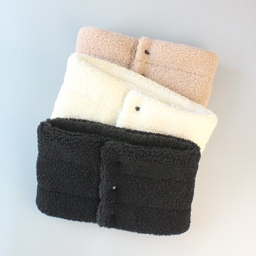 秋冬護頸圍脖女羽絲絨加厚保暖脖套男女仿顆粒羊毛圍巾冬1入