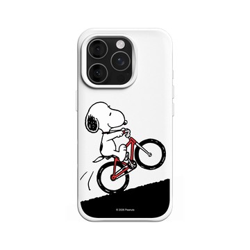 iPhone 16 Pro SolidX 白 - 史努比 Snoopy - 騎腳踏車