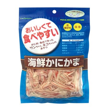 魚條/魚乾 【3入組】日本藍-海鮮蟹肉絲 嚴選素材使用愛犬、愛貓用零食 60g (日本產)