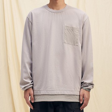 秋冬拼貼長袖T恤 /中性/簡約款式/純棉材質/素T/情侶/禮物