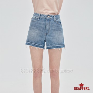 BRAPPERS 女款 Boy friend系列-高腰全棉短褲-淺藍
